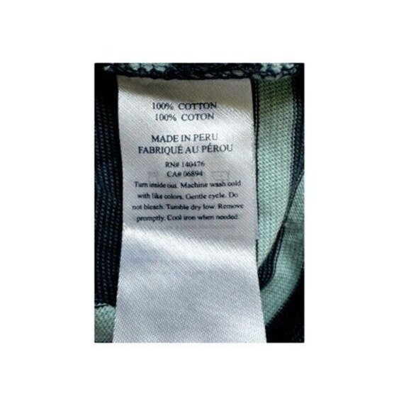 Faherty Isle Polo Short Sleeve Shirt Mens Large Green Blue Striped XXL New - Picture 7 of 8